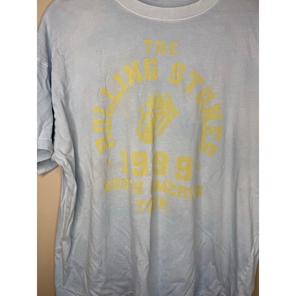 American Eagle Rolling Stones North American Tour Graphic Tee Blue Yellow Size L - Picture 4 of 5